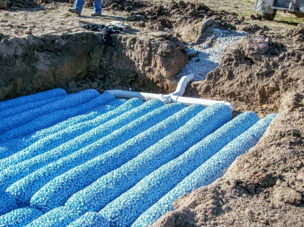 septic bed in rural